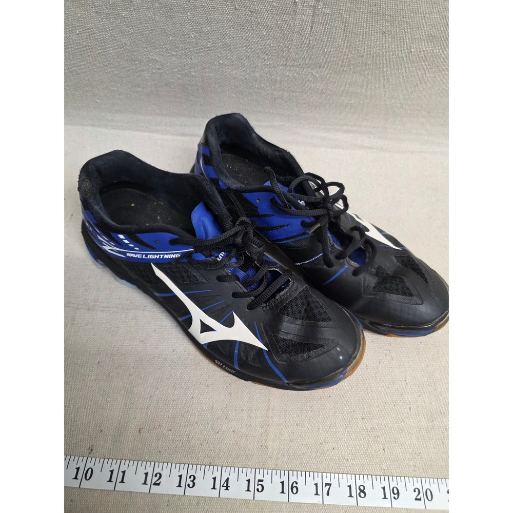 Mizuno Wave Lightning Z Volleyball Shoes Mens 10W Black Blue Court Sneakers 1662